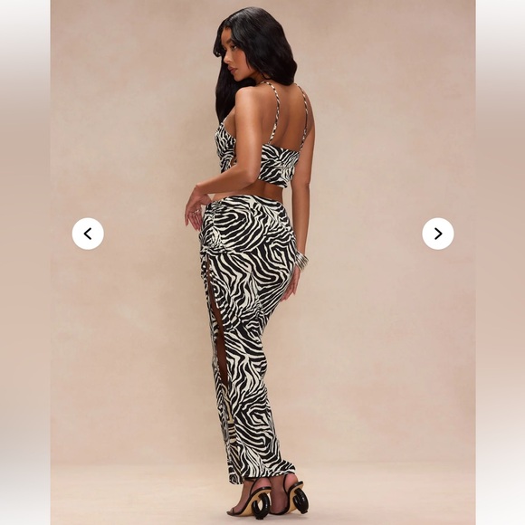Fashionnova LUXE - Zebra Print Cutout Maxi Dress - Picture 3 of 3